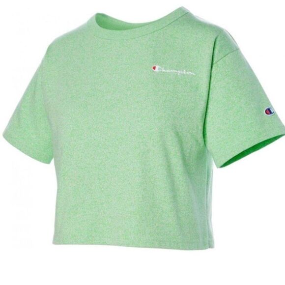 Champion Green Crop Top Logo Tee - Picture 1 of 7